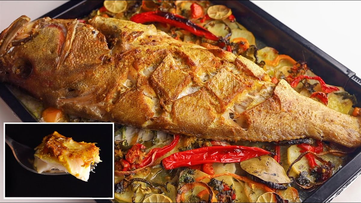 السمك بحشو الشعرية المغربية