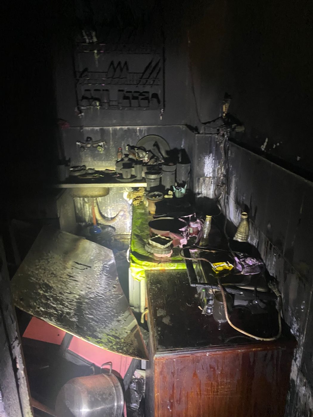 حريق شقة بالسلام<br> 