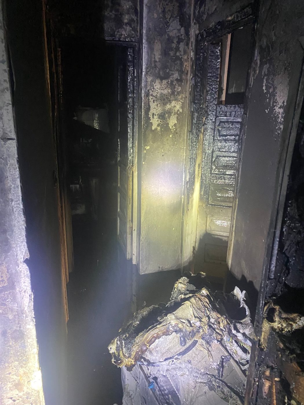 حريق شقة بالسلام<br> 