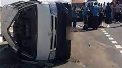 إصابة 6 أشخاص فى حادث انقلاب بالشرقية