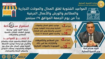 آمنة يوجه المحافظات بالبدء اليوم في تطبيق المواعيد الشتوية لغلق المحال والمطاعم