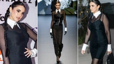 درة تتألق بفستان شفاف من 