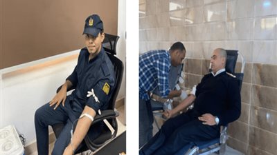 الأمن المركزي ينظم حملة للتبرع بالدم بمشاركة ضباط الشرطة