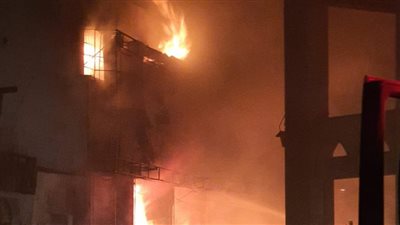 إخماد حريق هائل داخل شقة فى بني سويف