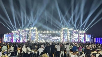 تامر حسني وابنته يشعلان أجواء حفل سيدى عبد الرحمن