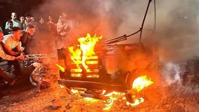 تروسيكل يتسبب في تفحم ومصرع شخصين في منيا القمح