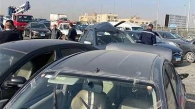 من أسرة واحدة..مصرع طفل وإصابة 4 آخرين فى تصادم 6 سيارات ببنى سويف