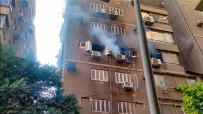 اندلاع حريق هائل داخل عقار سكني فى الغربية