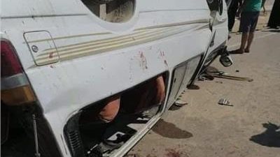 إصابة 8 أشخاص في حادث سير على الطريق الزراعي الغربي بقرية المراشدة