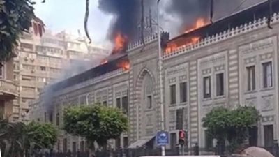 حريق هائل بمبني وزارة الأوقاف.. قرارات عاجلة لـ النيابة العامة (صور)