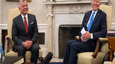 بايدن يلتقي العاهل الأردني لبحث الوضع في غزة