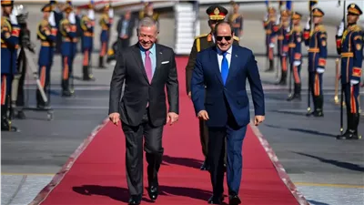 السيسي يلتقي نظيره الأردني لبحث التطورات بالأراضى الفلسطينية (صور)