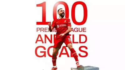 ليفربول يحتفى بالهدف الـ 100 لمحمد صلاح أمام إيبسويتش بالبريميرليج