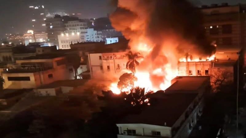 حريق معامل وزارة