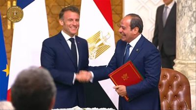 توقيع إعلان مشترك بين الرئيس السيسي ونظيره الفرنسي لترفيع العلاقات