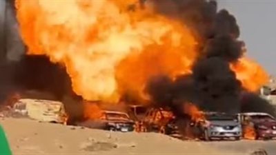 عشرات المصابين.. اندلاع حريق هائل جراء انفجار «خط غاز» بالواحات