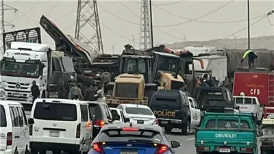 كارثة مرورية بالبحيرة.. تصادم عدة سيارات وسقوط مصابين وحالة وفاة