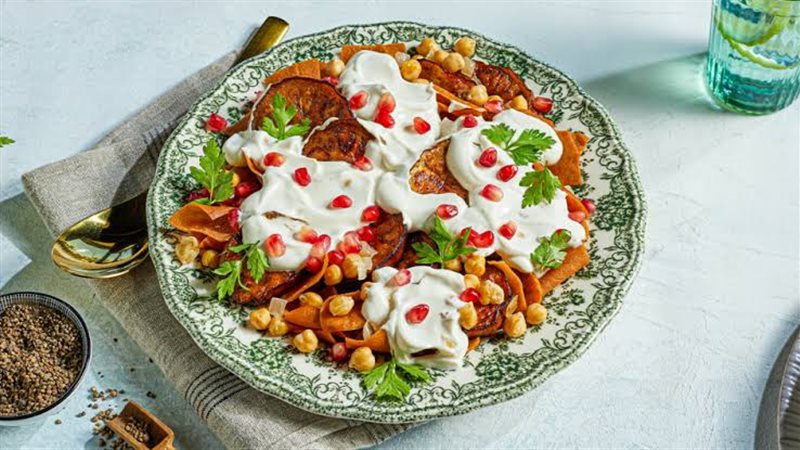 فتة الباذنجان بدبس