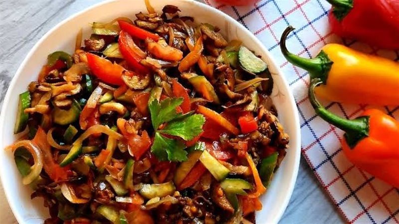 سلطة الباذنجان بالفريك