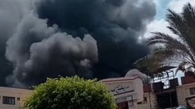 حريق ضخم بمصنع بلاستيك في دمياط الجديدة.. جهود كبيرة للسيطرة على النيران