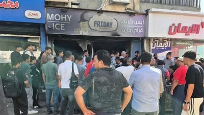 «حريق مفاجئ» في محل فريداي للأيس كريم بالعاشر من رمضان